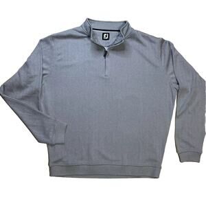 FootJoy Golf Sweater - Mens XL - Gray Pullover, 1/4 Zip, Ribbed - NICE